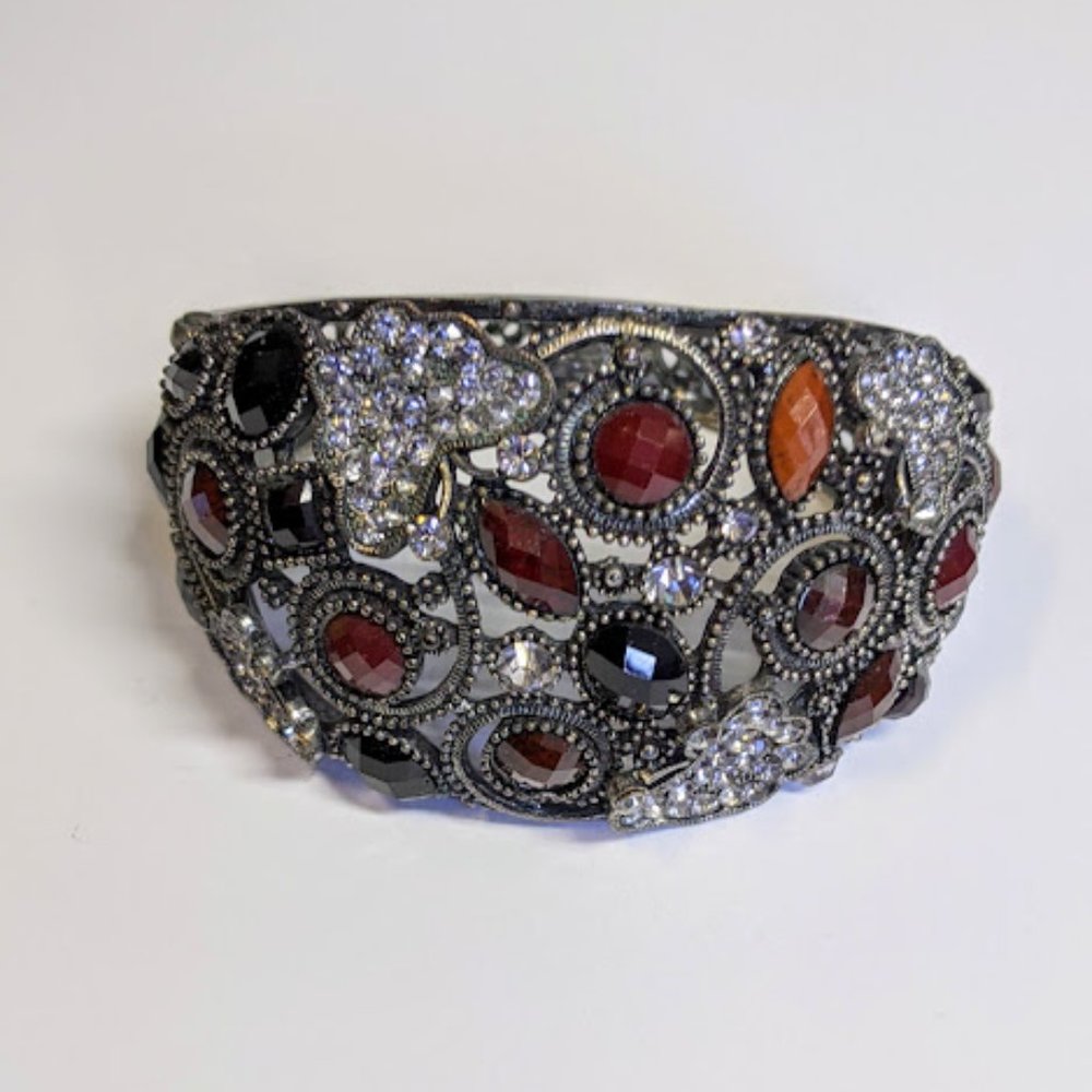 Big Rhinestone Boho Rhinestone Scrolled Bracelet